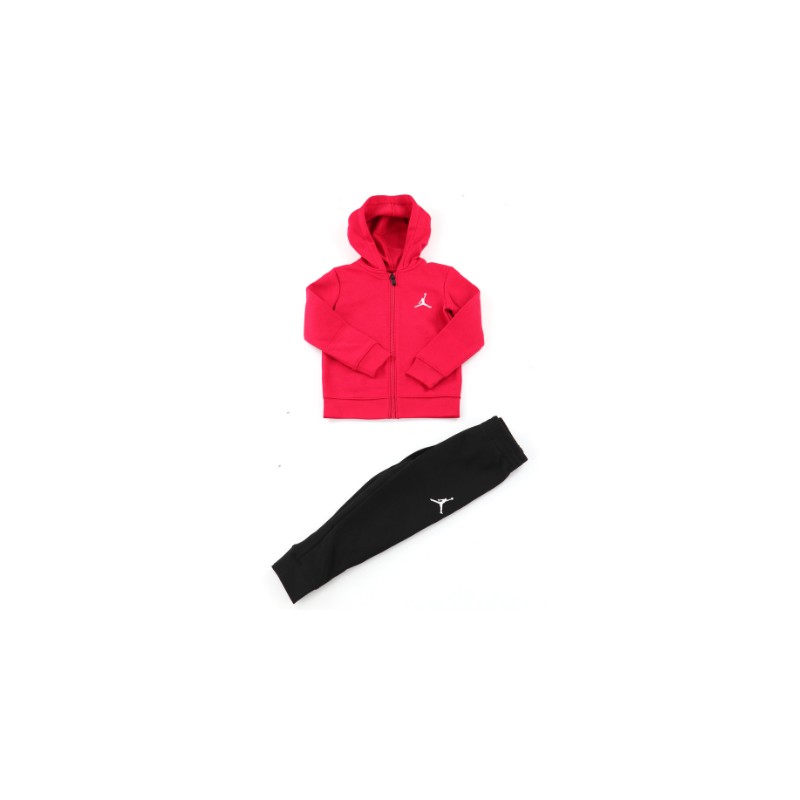 Nike Jordan Essentials Fleece Set Black Tuta Rossa/Nera Baby Bimbo - Giuglar