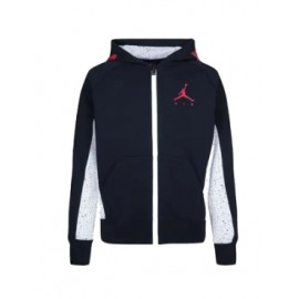 Nike Jordan Jdb Jumpman Air Speckle Felpa Fz Black/White Junior - Giuglar