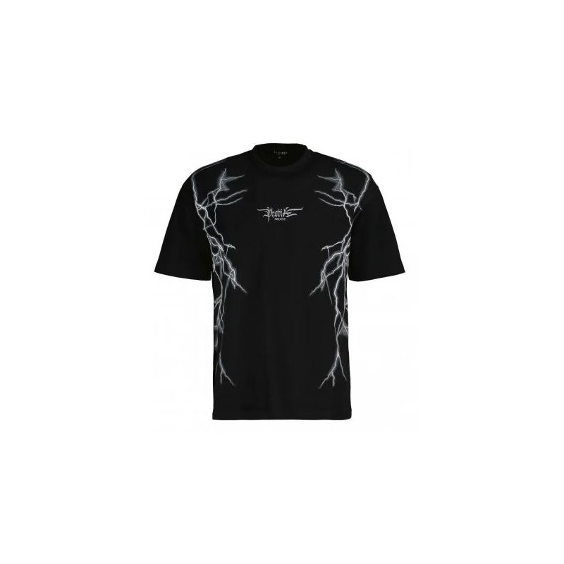Phobia Black T-Shirt Grey New Light T-Shirt M/M Nera Fulmini Grigi Uomo - Giuglar