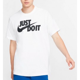 Nike M Nsw Tee Just Do It Swoosh T-Shirt M/M Bianca Scritta Nera Uomo - Giuglar