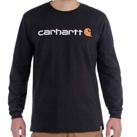 Carhartt Relaxed Fit Heavyweight Ls Logo Graphic T-Shirt M/L Nera Uomo - Giuglar