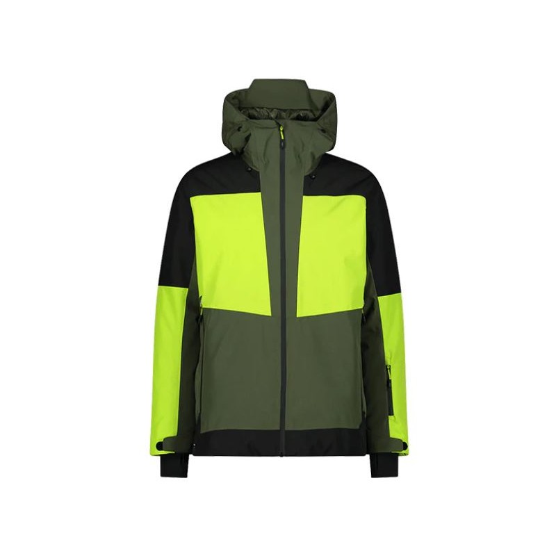 Cmp Man Jacket Fix Hood Giacca Sci Verde/Lime/Nera Uomo - Giuglar