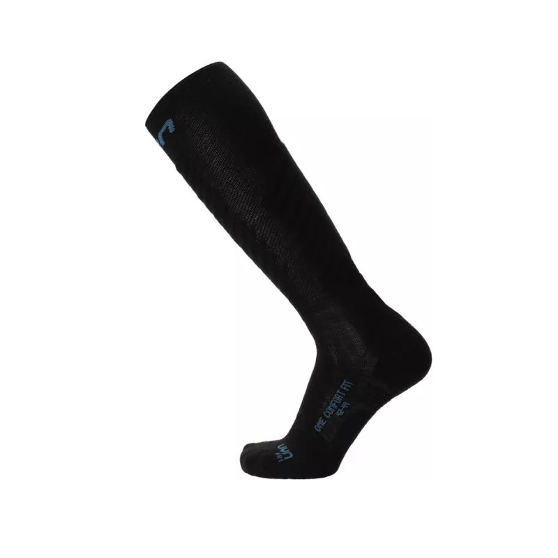 Uyn Man Ski One Comfort Fit Socks Merino Black/Blue Poseidon - Giuglar