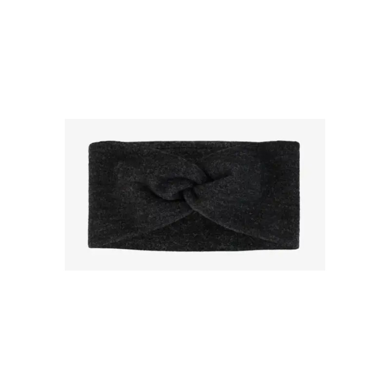 Buff Merino Fleece Headband Solid Black Fascetta Nodo - Giuglar