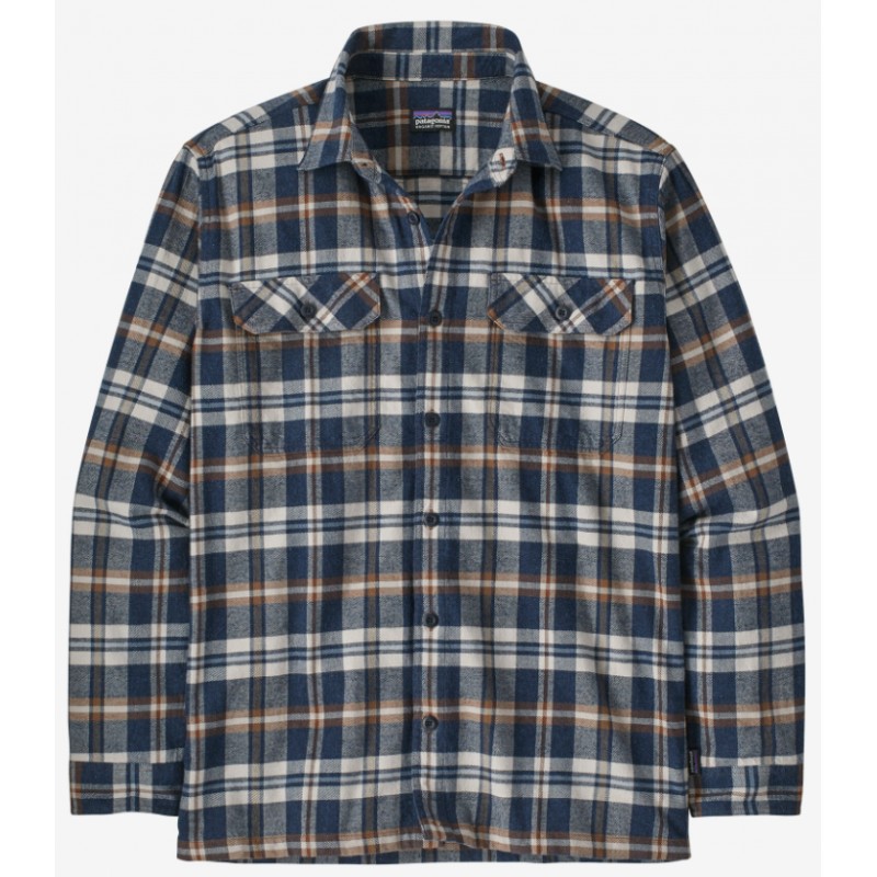 Patagonia M'S L/S Organic Cotton Mw Fjord Flannel Shirt New Navy Uomo - Giuglar