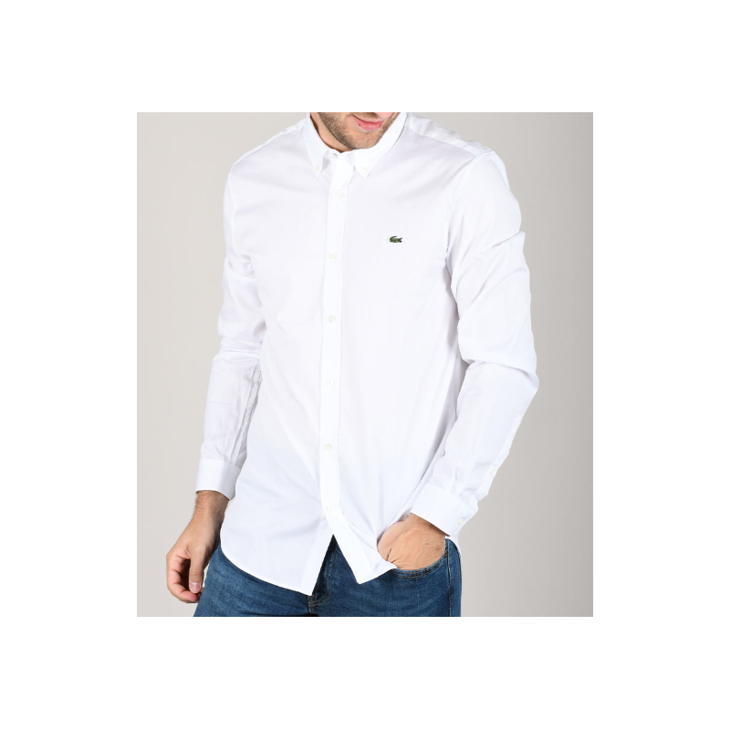 Lacoste Camicia Bianco Uomo - Giuglar