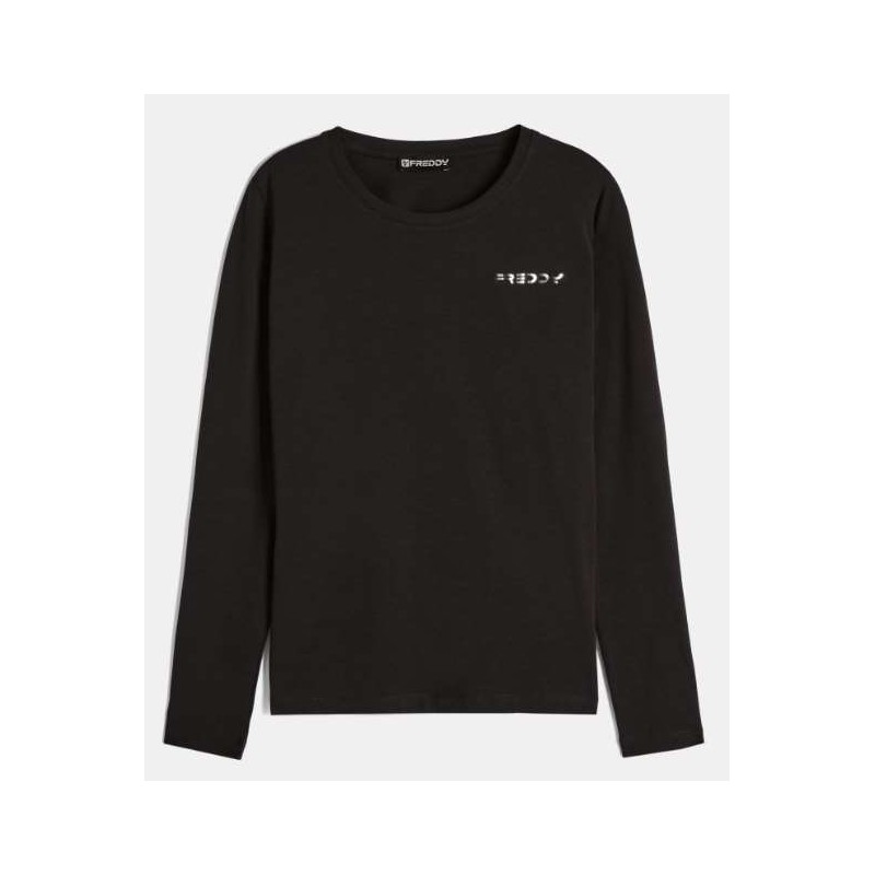 Freddy Basic Cotton Carryover T-Shirt M/L Nera Donna - Giuglar