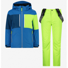 Cmp Kid Set Jacket And Pant Completo Sci Lime/Turchese Junior Bimbo - Giuglar Shop