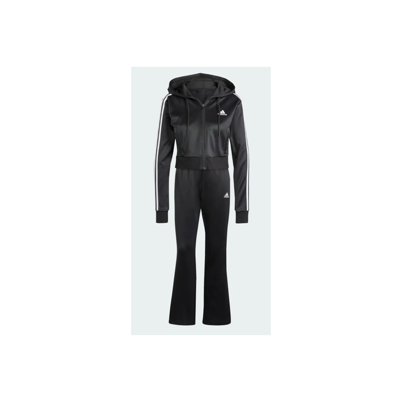 Adidas W Glam Ts Tuta Crop Triacetato Nera 3S Bianche Donna - Giuglar Shop