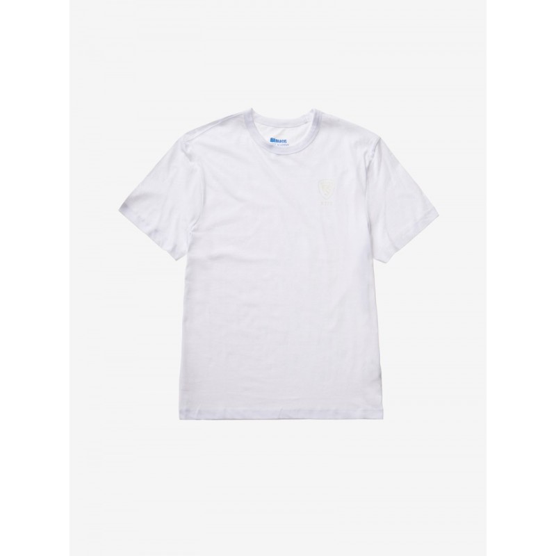 Blauer T-Shirt M/M Logo Piccolo Bianca Uomo - Giuglar Shop