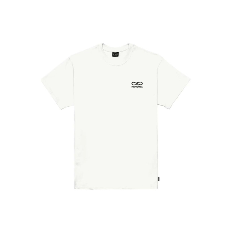 Propaganda T-Shirt M/M 100% Cotone Logo Embroidery Bianco Uomo - Giuglar