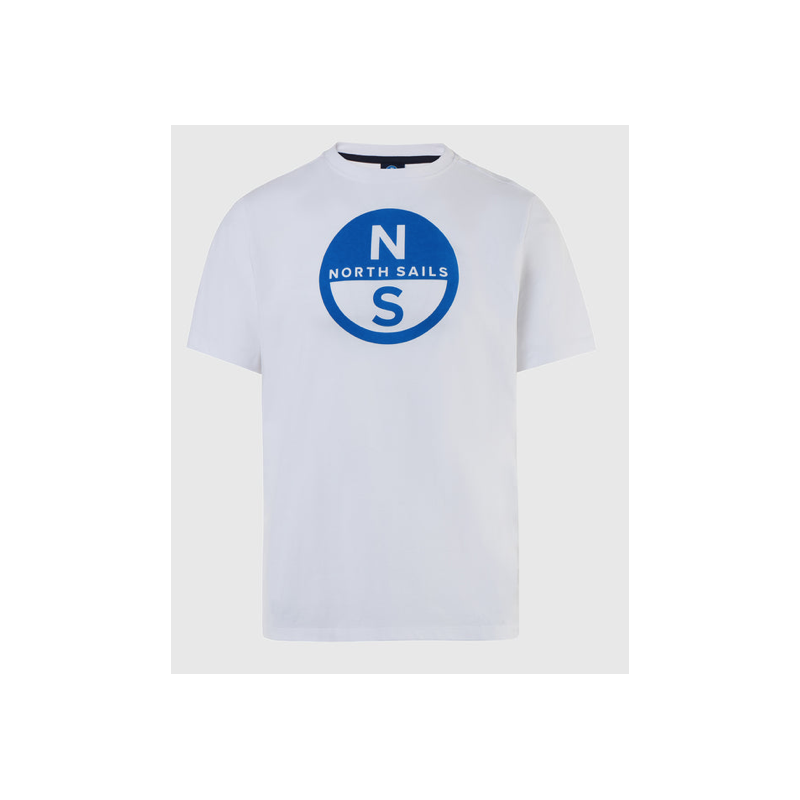North Sails Basic T-Shirt M/M Short Sleeve - White Logo Grande Bluette Uomo - Giuglar Shop