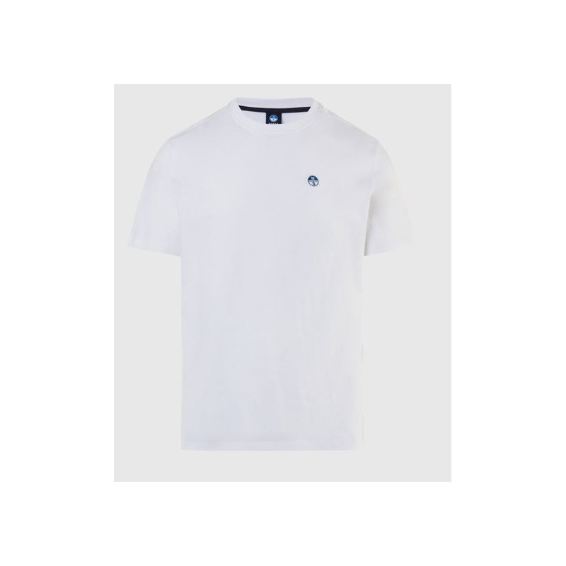 North Sails T-Shirt M/M Short Sleeve Basic Bollo-White Uomo - Giuglar Shop