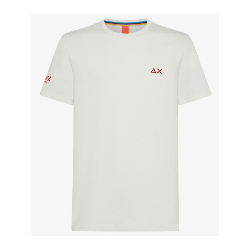 Sun 68 T-Shirt M/M Logo Bianco Panna Uomo - Giuglar Shop