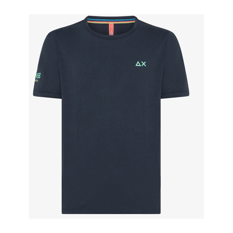 Sun 68 T-Shirt M/M Logo Navy Blue Uomo - Giuglar Shop