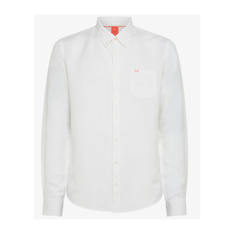 Sun 68 Camicia Lino Bianco Panna Uomo - Giuglar Shop