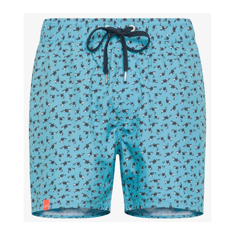 Sun 68 Swim Pant Tie Pattern Boxer Turchese Orche Uomo - Giuglar Shop