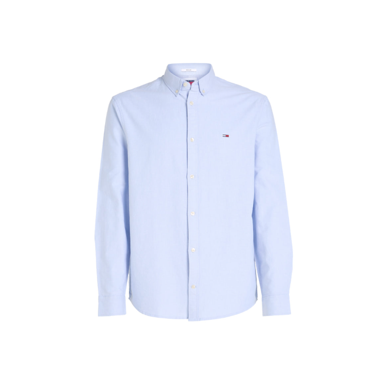 Tommy Jeans Tjm Entry Reg Oxford Shirt Ext Camicia Azzurra Uomo - Giuglar Shop