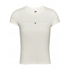 Tommy Jeans Tjw Slim Tonal Linear T-Shirt M/M Ancient White Donna - Giuglar Shop