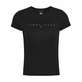 Tommy Jeans Tjw Slim Tonal Linear T-Shirt M/M Black Donna - Giuglar Shop