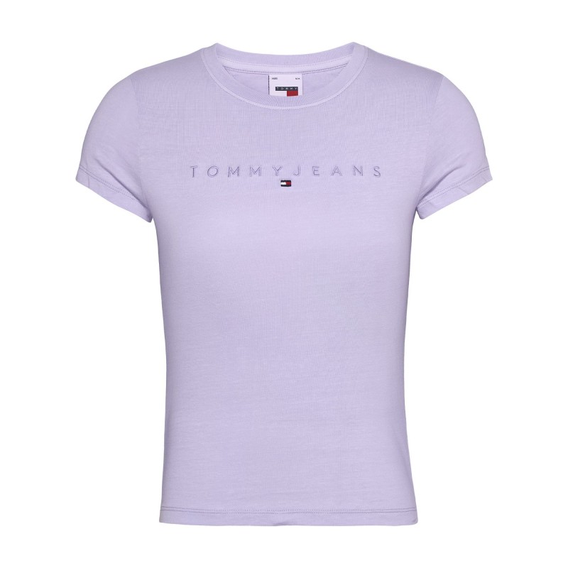 Tommy Jeans Tjw Slim Tonal Linear T-Shirt M/M Lavender Flower Donna - Giuglar Shop