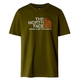 The North Face M S/S Rust 2 Tee Forest Olive T-Shirt M/M Verde Stampa Uomo - Giuglar