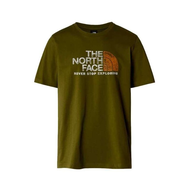 The North Face M S/S Rust 2 Tee Forest Olive T-Shirt M/M Verde Stampa Uomo - Giuglar