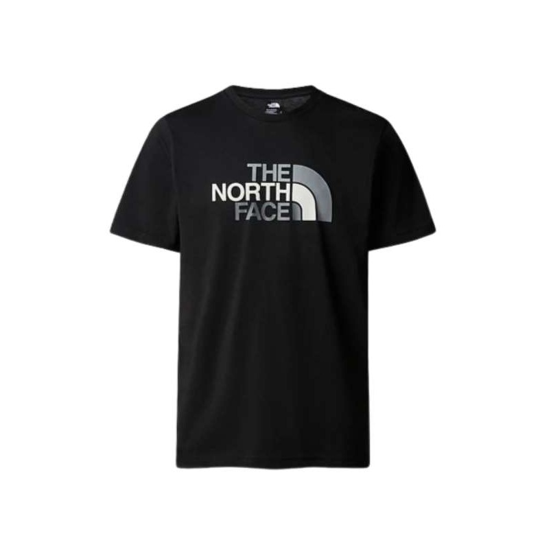 The North Face M S/S Easy Tee T-Shirt M/M Nera Logo Grande Uomo - Giuglar
