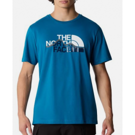 The North Face M S/S Mountain Line Tee T-Shirt M/M Logo Adriatic Blue Uomo - Giuglar