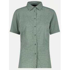 Cmp Woman Shirt Camicia Manica Corta Verde Microqquadretti Donna - Giuglar