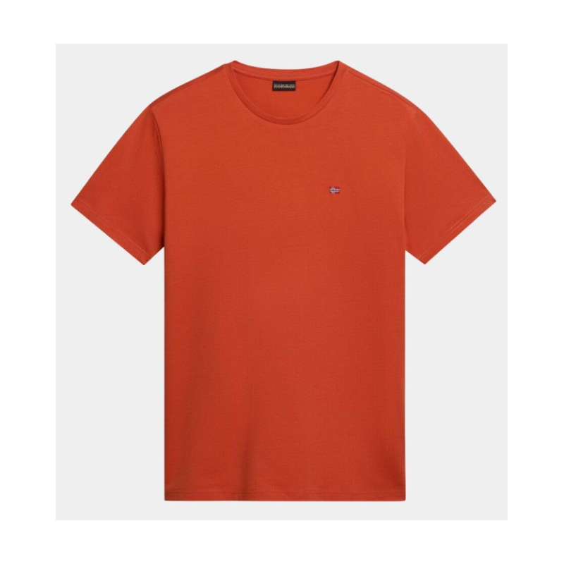 Napapijri Salis Ss Sum Orange Burnt T-Shirt M/M Arancione Uomo - Giuglar
