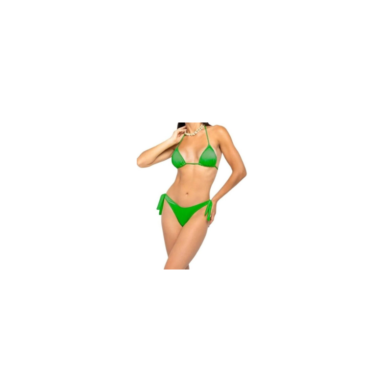 4giveness Bikini Triangolo E Slip Shiny Exchange Color Verde Donna - Giuglar