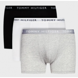 Tommy Jeans 3P Trunk Wht/Hthr Gry/Wht/Blk Pacco 3 Boxer Bia/Gri/Ner Uomo - Giuglar