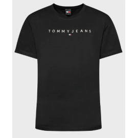 Tommy Jeans Tjm Reg Linear Logo Tee Ext T-Shirt M/M Nera Uomo - Giuglar