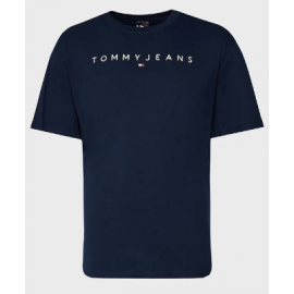 Tommy Jeans Tjm Reg Linear Logo Tee Ext T-Shirt M/M Blu Uomo - Giuglar