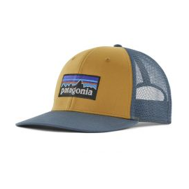 Patagonia P-6 Logo Trucker Hat Pufferfish Gold - Giuglar