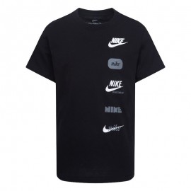 Nike Junior Club+ Badge Tee T-Shirt M/M Nera Loghi Laterali Baby Bimbo - Giuglar Shop