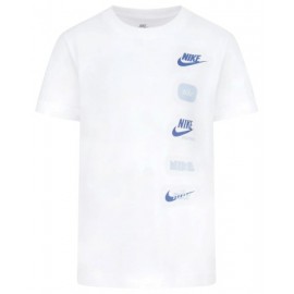 Nike Junior Club+ Badge Tee T-Shirt M/M Bianca Loghi Laterali Baby Bimbo - Giuglar Shop