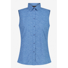 Woman Shirt Camicia Senza Maniche Azzurra Fiorellini Donna - Giuglar Shop