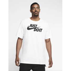 Nike M Nsw Tee Just Do It Swoosh T-Shirt M/M Bianca Scritta Nera Uomo - Giuglar Shop