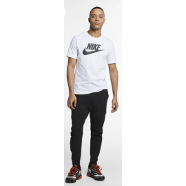 Nike M Nsw Tee Icon Futura White/Black T-Shirt M/M Bia Logo Nero Uomo - Giuglar Shop